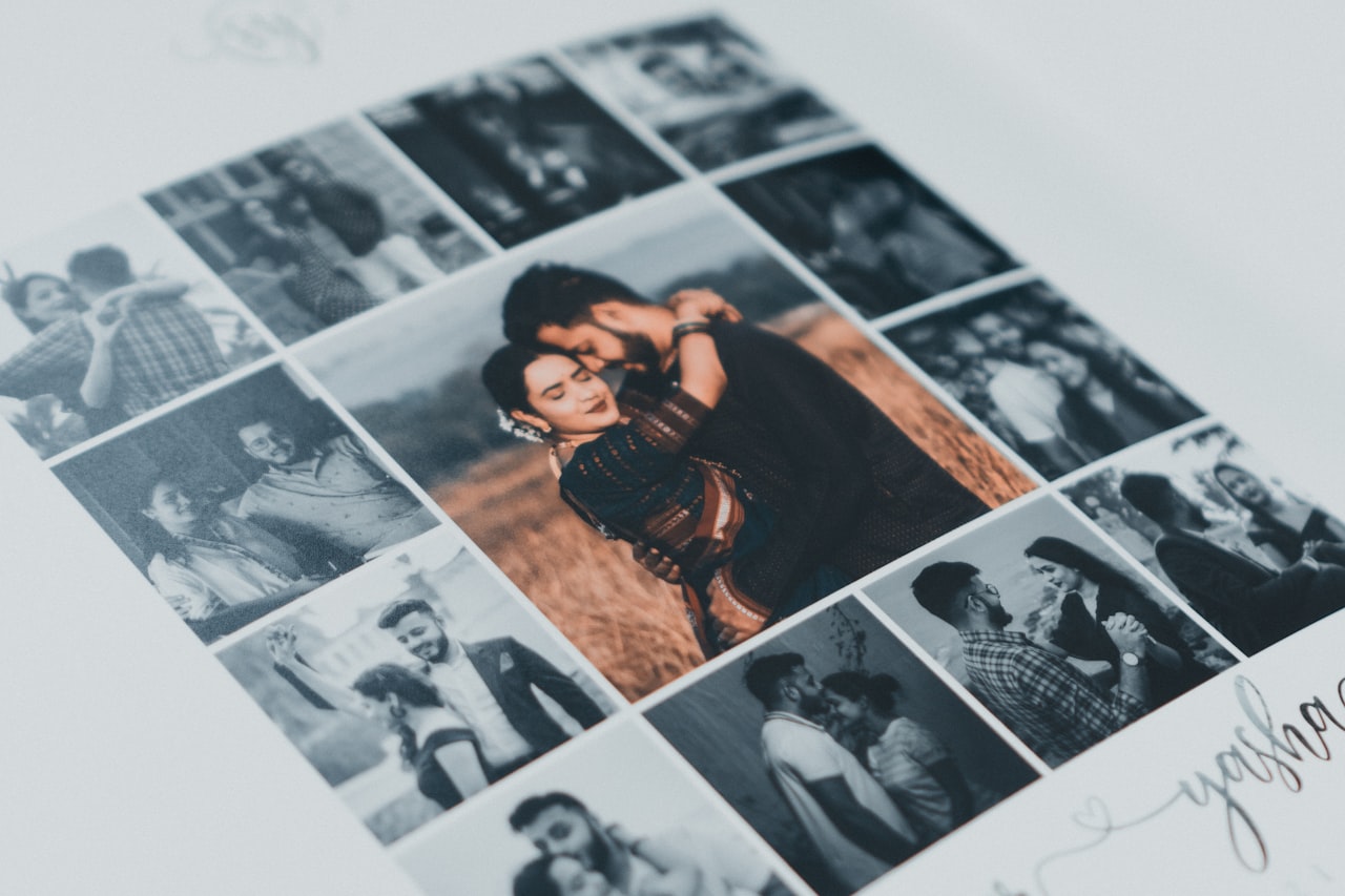Разворот фотокниги с коллажем